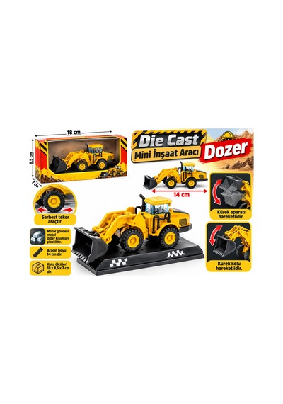 Die Cast Mini İnşaat Aracı Dozer Nhr