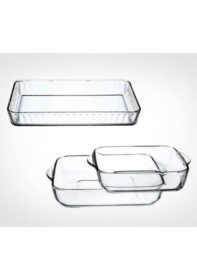 Borcam Fırın Tepsisi - 3 Lü Borcam Set Fma02253 Fma03121 Beyaz
