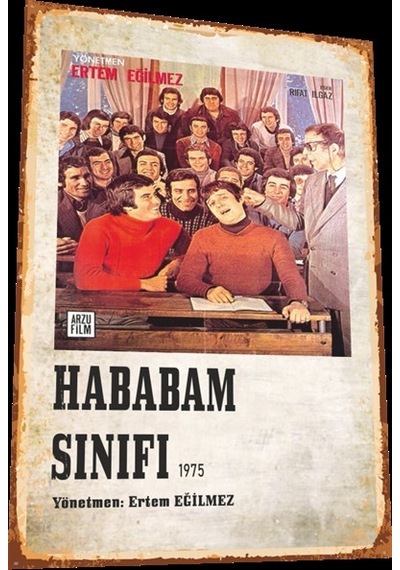 Hababam Sınıfı ilk film Yeşilçam filmleri Retro Ahşap Poster 831