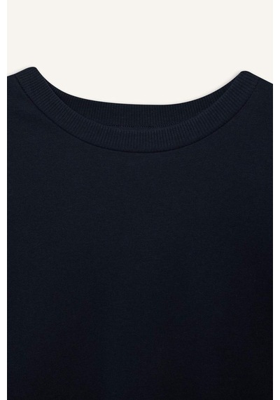 Defacto Regular Fit Bisiklet Yaka Kalın Basic Düz Sweatshirt D6645ax25sp Lacivert