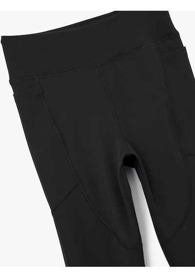 Koton Yüksek Bel Cep Detaylı Slim Fit Spor Tayt Siyah 6wak40138nk SiYAH