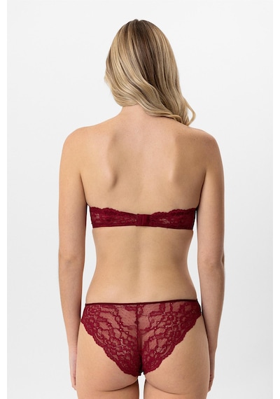 Pierre Cardin Lingerie Lotus Straplez Dantelli Sütyen Takımı Bordo