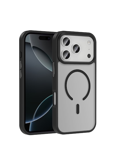 Apple, Uyumlu iPhone 17 Pro Max Kılıf M-safe Şarj Özellikli Mat Arka Yüzey Zore Sio Kapak Siyah