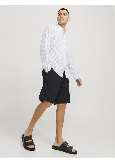 Jack & Jones Erkek Keten Karışımlı Şort - Jaiden - 12274968 Black