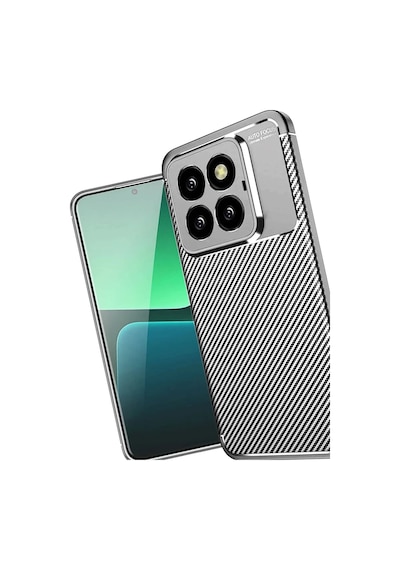 Newface Xiaomi Mi 14t Pro Kılıf Auto Focus Karbon Kapak - Gri