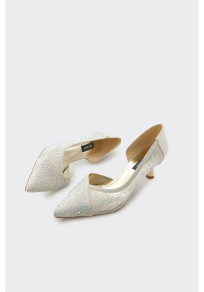 Derinet Melina Kısa Topuklu Stiletto Altın Altın