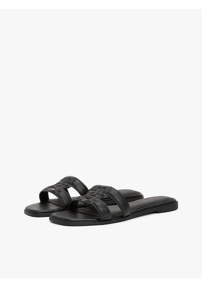 Tommy Hilfiger Th Logo Strap Mule Kadın Siyah Sandalet - Fw0fw08671