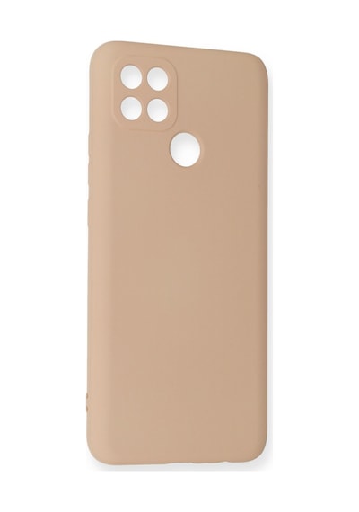 Oppo A15 Uyumlu Kılıf Nano İçi Kadife Silikon - Pudra