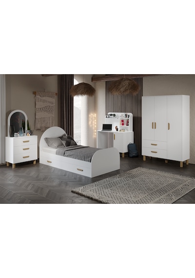 Yavru Yataklı Bohem Cocuk Odası Takımı Tamamı Mdf Beyaz