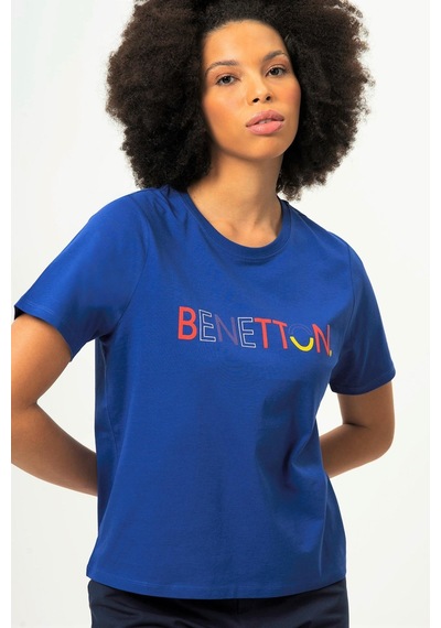 Benetton Bnt-w20382-23y Kadın T-shirt Bnt-w20382-r1078 Lacivert