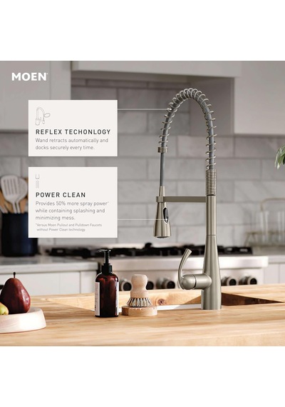 Moen Essie Krom Tek Kolu Yüksek Ark Pulldown Mutfak Bataryası, 87 Diğer