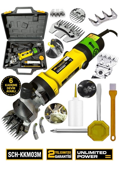 Schmıtzer Sch-kkm03s Pro Seri Metal Şanzuman Profesyonel Koyun Keçi Kırpma-kırkma Makinası 6 Kademe Devir Ayarlı