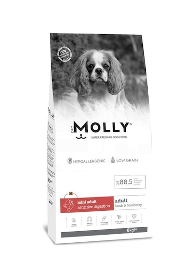 Molly Düşük Tahıllı Hypoallergenic Kuzulu Ve Yaban Mersinli Küçük Irk Yetişkin Köpek Maması 8 Kg
