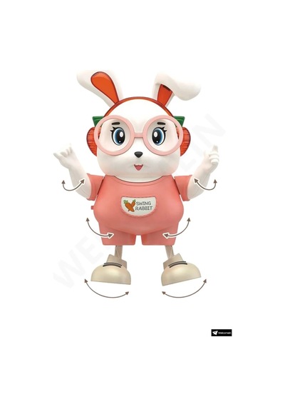 Dans Eden Sevimli Tavşan Robot 25 Cm Işıklı, Sesli Ve Pilli