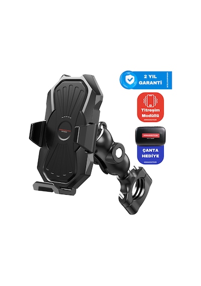 Knmaster Tt-880 Titreşim Önleyicili Motosiklet Telefon Tutucu Gri