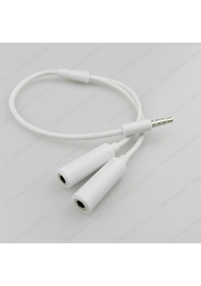 3.5Mm Stereo 4 Kutuplu Kulaklık Ses Çoklayıcı Kablo