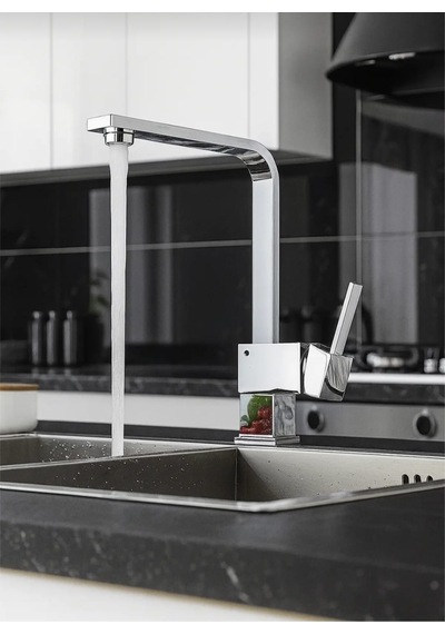 Eshome Kiev Mix Kuğu Kare Mutfak Evye Lavabo Bataryası Krom