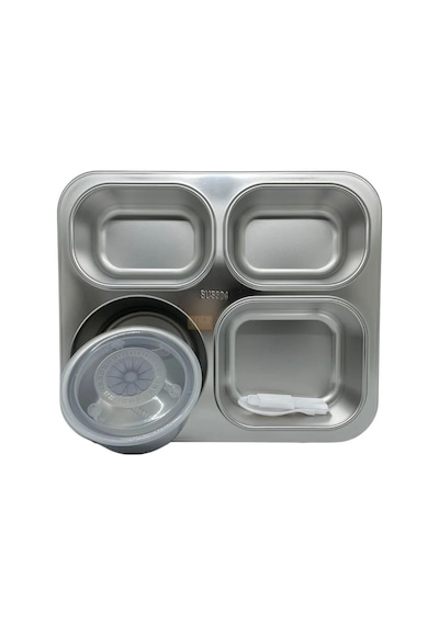 Agonlife1200ml 4 Bölmeli Paslanmaz Çelik Lunch Box Çok Renkli