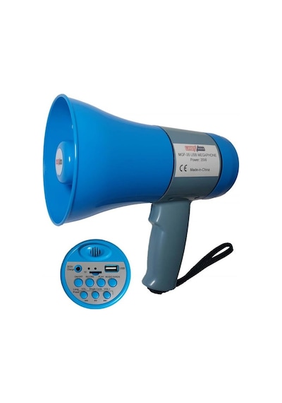 Lastvoice Mgf-50 Usb Şarjlı El Megafon 50 W Kayıt Usb Siren - Şarj Aleti İçerisinde