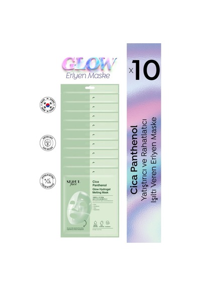Dermal Seoul Face Cica Pantenol Hidrojel Eriyen Nemlendirici Kore Maskesi 34 Gr. 10 Adet