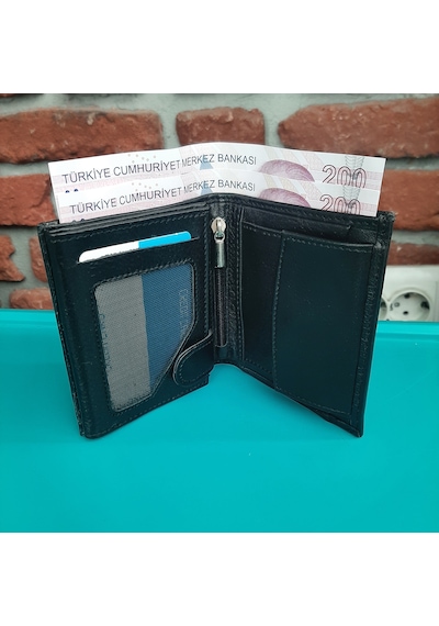 Gvnbag Hakiki Deri Erkek Bozuk Para Gözlü Siyah Mini Cüzdan Gvn-0116 Siyah