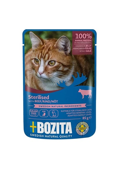 Bozita Sterilised Sığır Etli Jelly Tahılsız Kısırlaştırılmış Kedi Konservesi 85 Gr 204-20016.01
