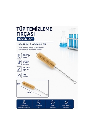 Tüp Temizleme Fırçası Büyük Boy 27 Cm Genişlik 3 Cm