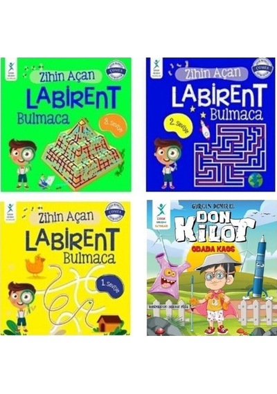 Zihin Açan Labirent Bulmaca 3 Kitap - Don Kilot Hikaye Kitabı Hediye