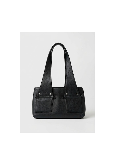 Levano Leather Hakiki Deri Kadın Omuz Çantası Büyük Şık Deri El Ve Omuz Çantası, Günlük Tote Çanta 40x20 Siyah