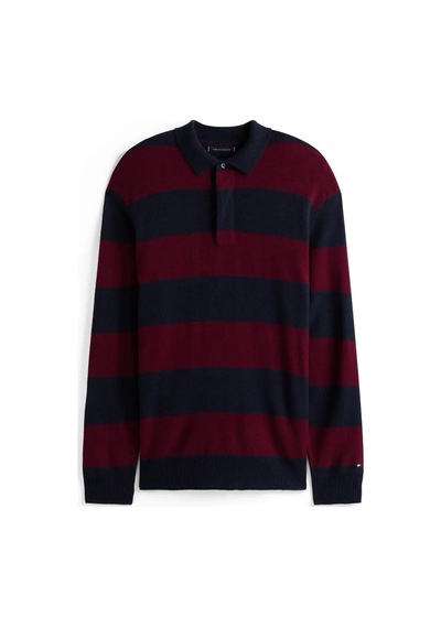 Tommy Hilfiger Dc Knıtted Rugby, Dw5 Bordo Erkek Kazak