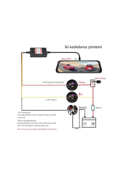 Mikro Usb Araç Kamera Şarj Aleti Micro Usb Araç Kamera Adaptörü