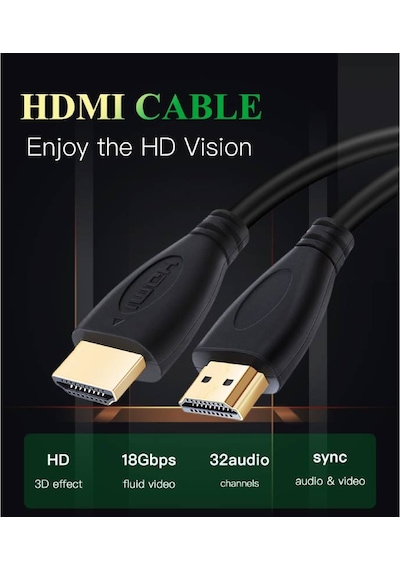 Hdmı kablo 1080p full hd hdmı erkek erkek kablo 1,5m