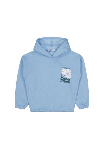 Civil Girls Flower Baskılı 6-9 Yaş Sweatshirt Mavi
