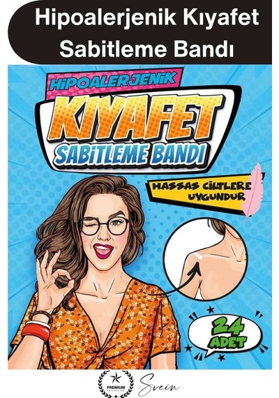 Kıyafetbandı Hipoalerjenik Kıyafet Sabitleme Bandı Şeffaf 24 Adet Dekolte Abiye Gelinlik Straplez G