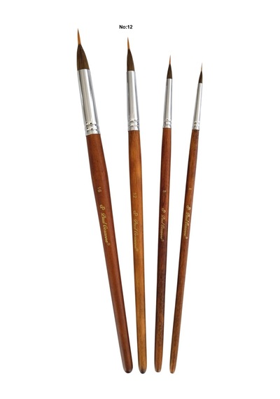 Çift Katman Fırça No:12, Sulu Boya, Akrilik, Gouache, Yağlı Boya,
