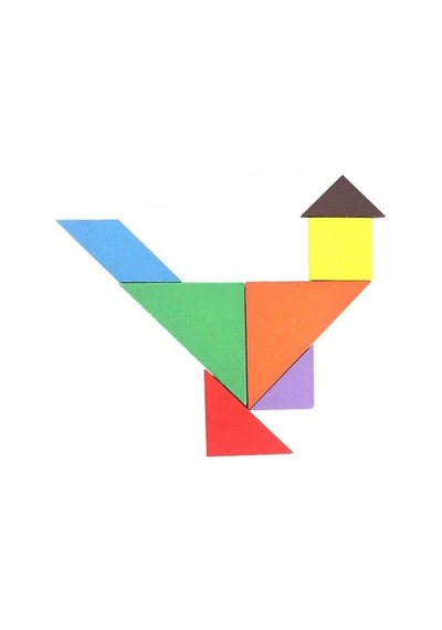7 Parça Ahşap Tangram - Eğitici Tangram -