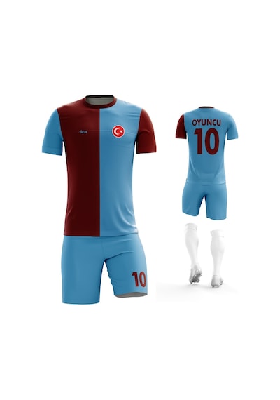 Acr Giyim Kişiye Özel Futbol Forması - Dizayn : Bordo & Mavi 19 Bordo