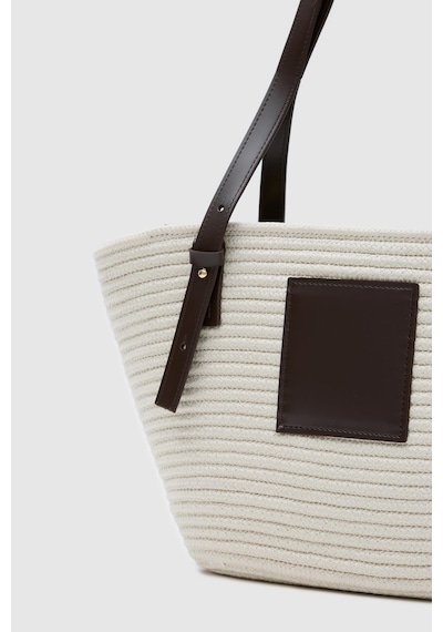 Shule Bags Vittoria Handmade Hasır Çanta Krem Krem