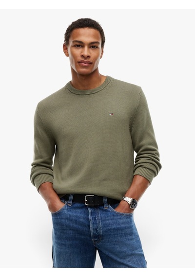 Tommy Hilfiger Tjm Slım Ess Sweater Ext Erkek Yeşil Kazak - Dm0dm21787