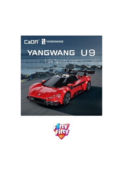 Cada 1:24 Yangwang U9 Supercar C55045w 291 Parça Oyuncak Yapım Seti Blok Araba