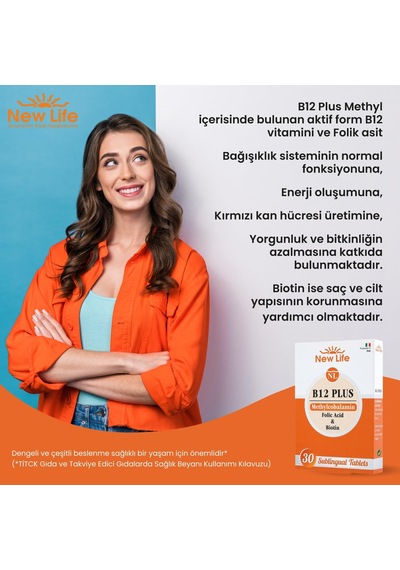 B12 Plus Metilkobalamin 30 Tablet 3 Paketi