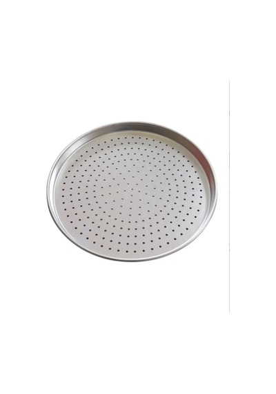 30 Cm Delikli Alüminyum Pizza Tepsisi - Pizza Tavası Gri
