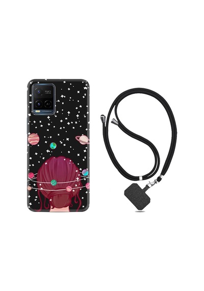 Vivo V21E Kılıf Boyun Askılı Space Woman 13Mate10Lite