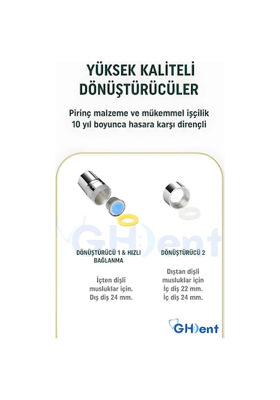 Ghdent 3 Başlıklı ve Saklama Kutulu Askılıklı Manuel Ağız Duşu Seti﻿﻿