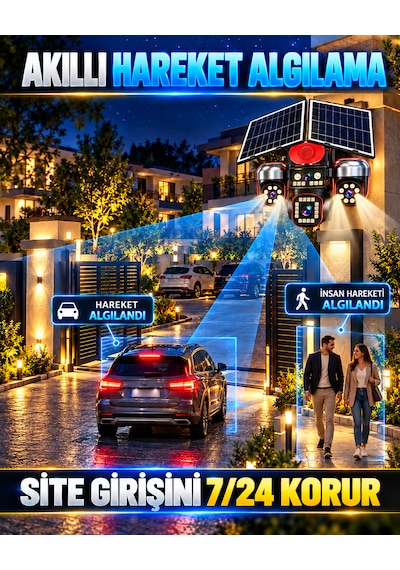 Ventus Sv459ıp 12mp 4 Kameralı 3 Motorlu +1 Sabit Sirenli Çift Solar Panel 20800mah Batarya
