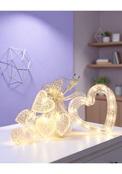 Kalp Figürlü Led Neon Işık 30 Cm Diğer
