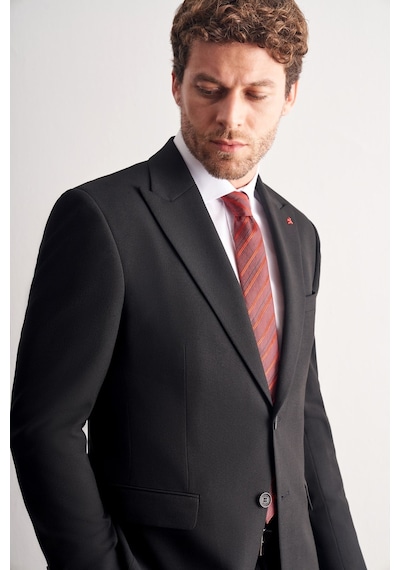 İmza Siyah Kırlangıç Yaka Tam Astar 6 Drop Slim Fit Esnek Takım Elbise 1001265163