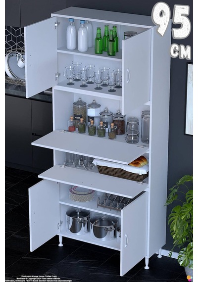Derin 95 Cm 6 Kapaklı Çok Amaçlı Mutfak Kiler Dolabı Organizer Banyo Çocuk Odası Boy Dolabı Beyaz Derin 95 Cm 6 Kapaklı Çok Amaçlı Mutfak Kiler Dolabı Organizer Banyo Çocuk Odası Boy Dolabı Beyaz