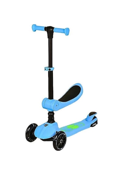 L5 2in1 Mavi Oturaklı Işıklı 3 Tekerlekli Çocuk Scooter Mavi