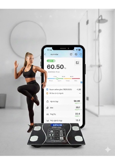 Dijital Baskül Yağ Su Kas Vücut Kitle Endeksi Kilo Ölçer Baskül-tartı